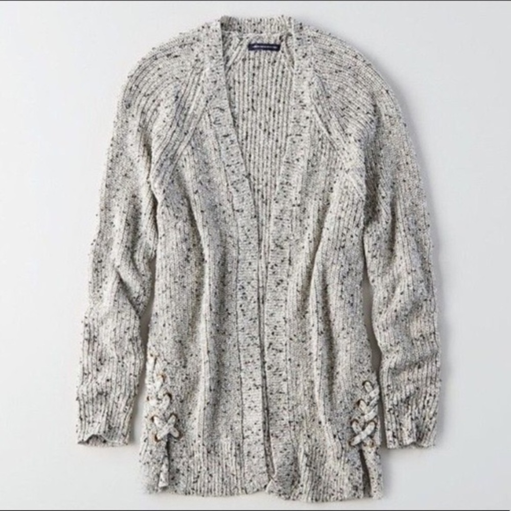 American eagle side lace grey knit cardigan